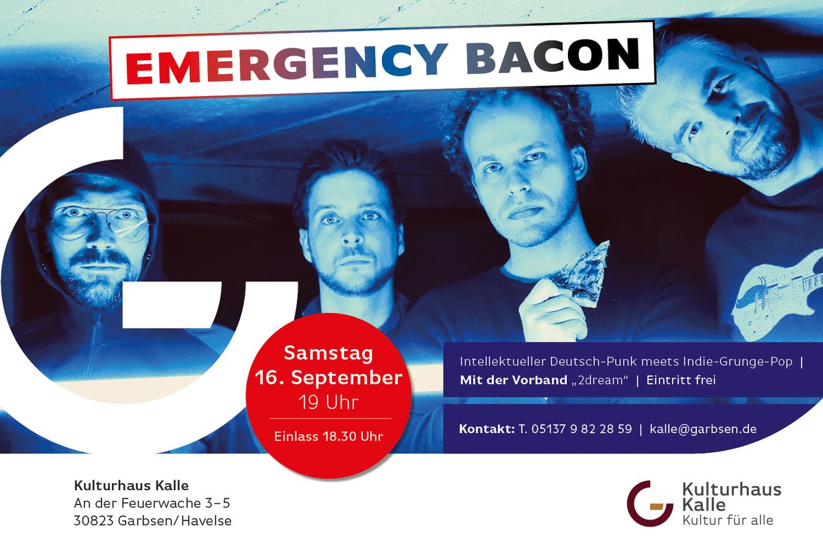 Eintritt frei: Emergency Bacon tritt im Kalle auf