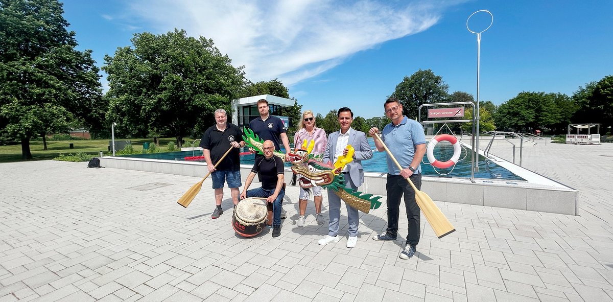 Stadt organisiert Drachenboot-Fun-Cup im Badepark