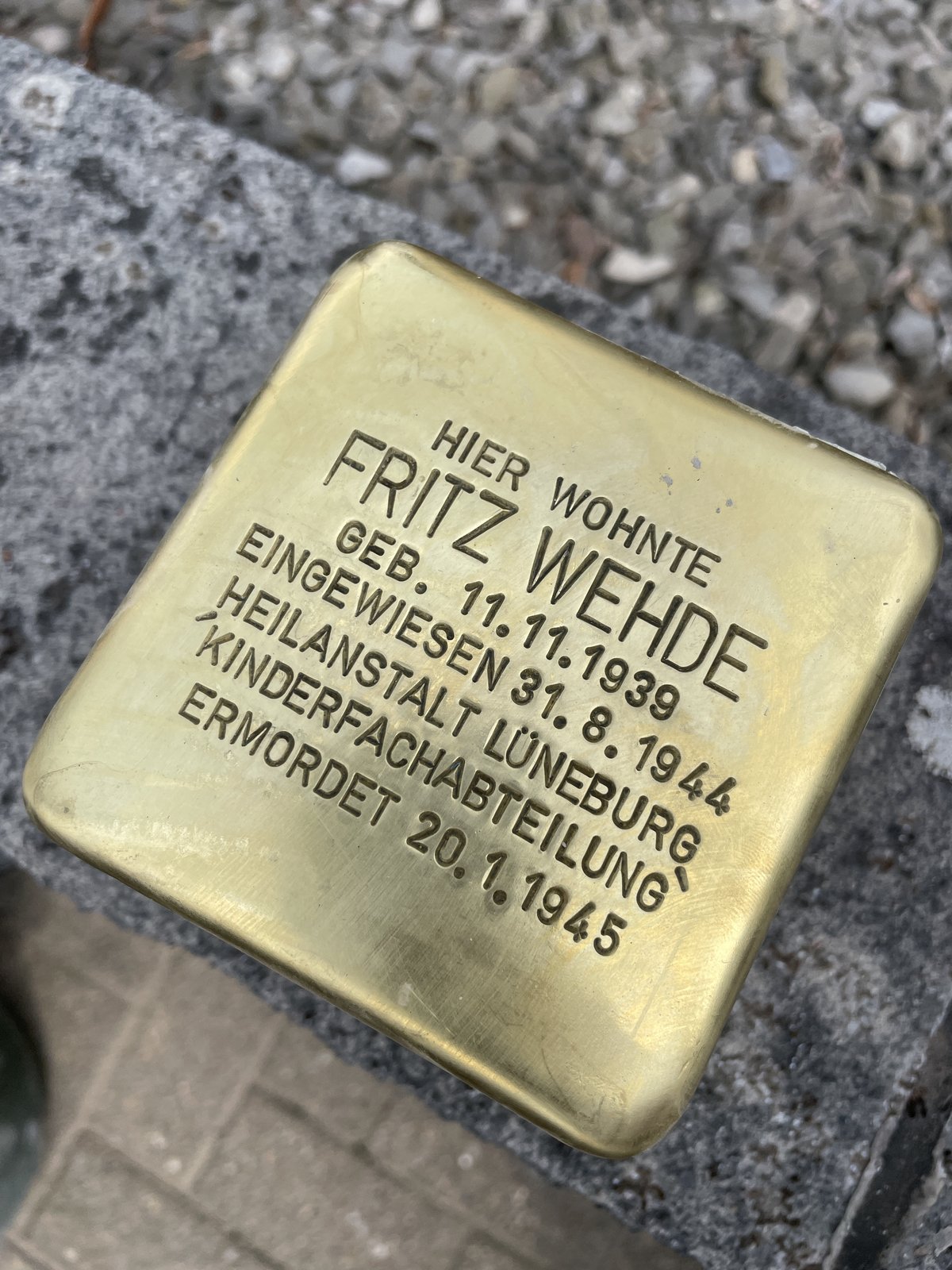 Ein Zeichen des Erinnerns für Fritz Wehde